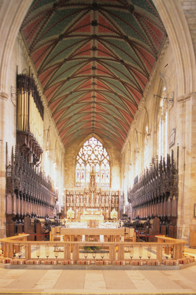 Interior, choir from west
