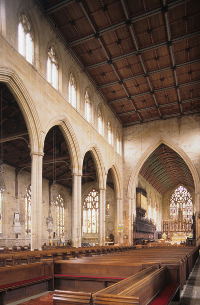 Interior, nave, north wall