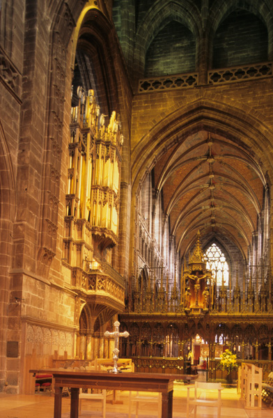 Interior, choir from west