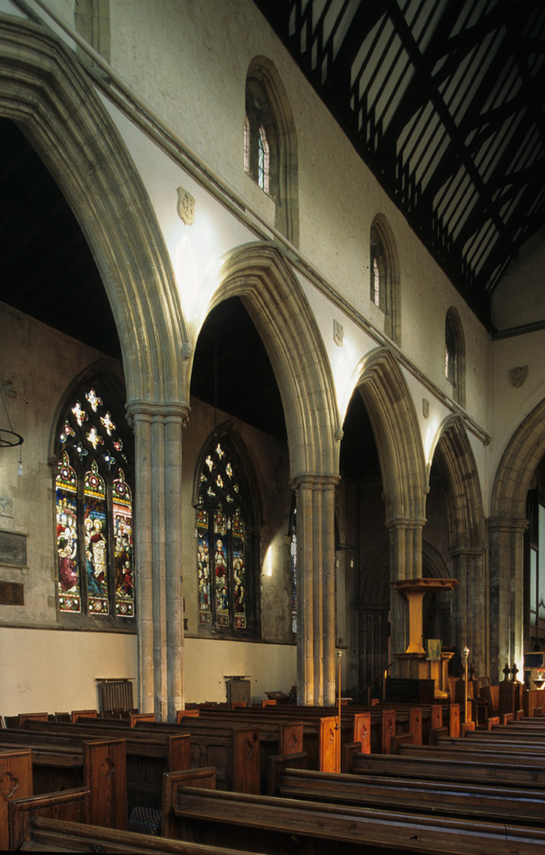 Interior, nave, north wall