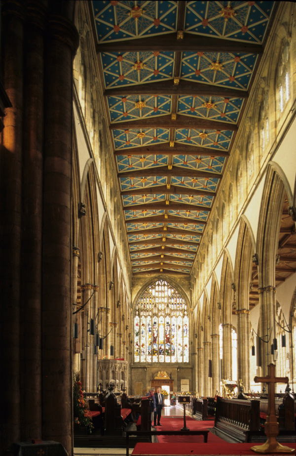 Interior, nave west from chancel steps