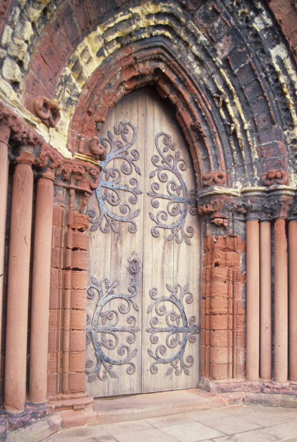 Exterior, west door