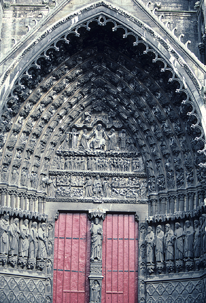Exterior, facade, center door