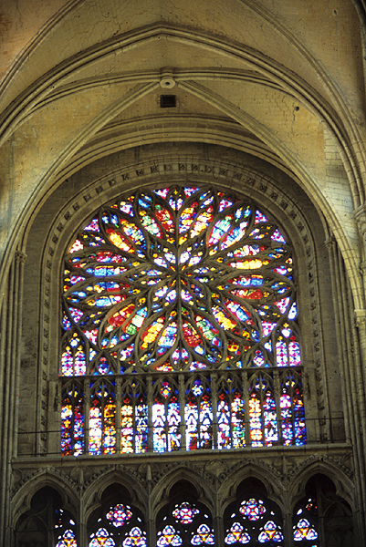 Interior, south transept, rose