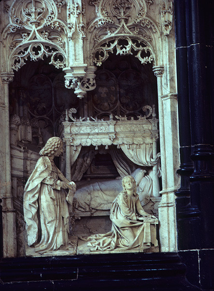 Interior, annunciation, retable
