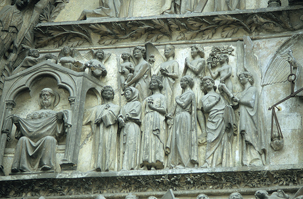 Exterior, west door, center detail