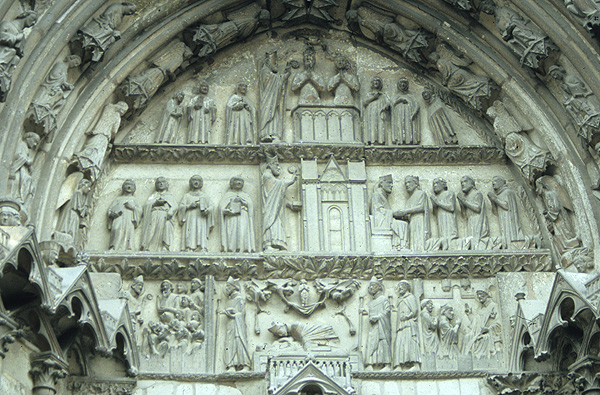Exterior, west door, right