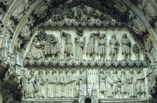 Exterior, west door, second from right