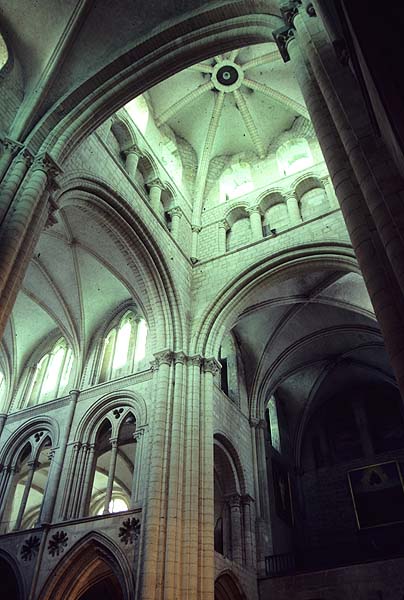Interior, upward view of crossing