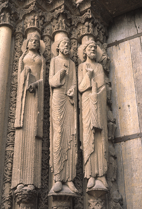 Exterior, central portal, left jamb