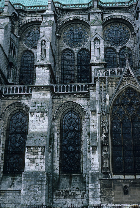 Exterior, south side, nave