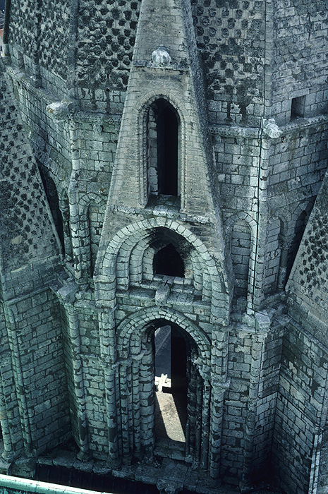 Exterior, south spire, detail