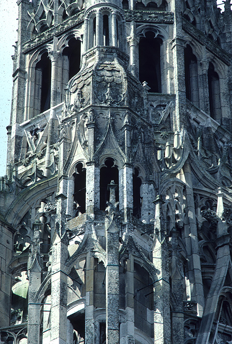 Exterior, north spire, detail