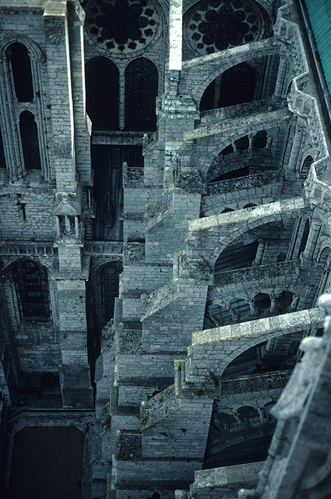 Exterior, looking down