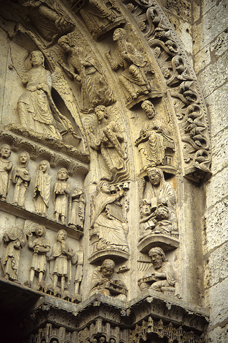 Exterior, west, right portal, archivolts, right side