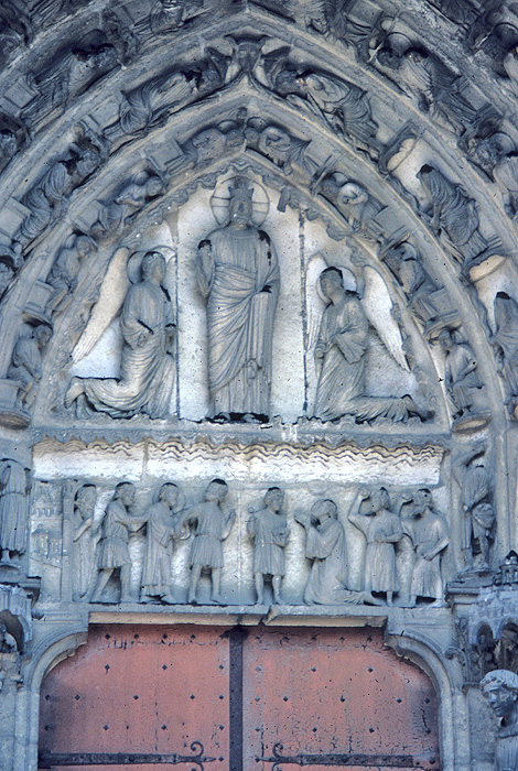 Exterior, west bay, tympanum