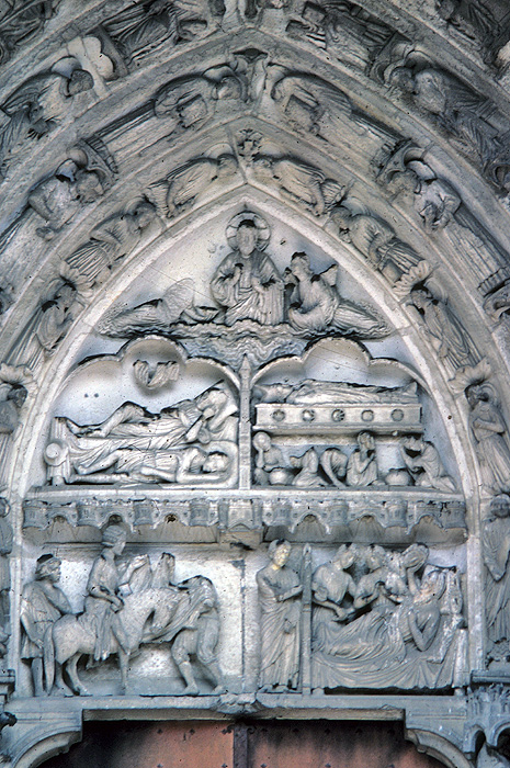 Exterior, east bay, tympanum