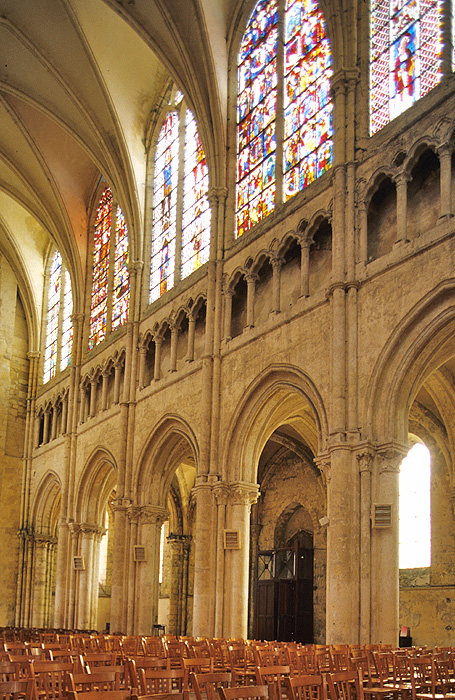 Interior, north wall, from east