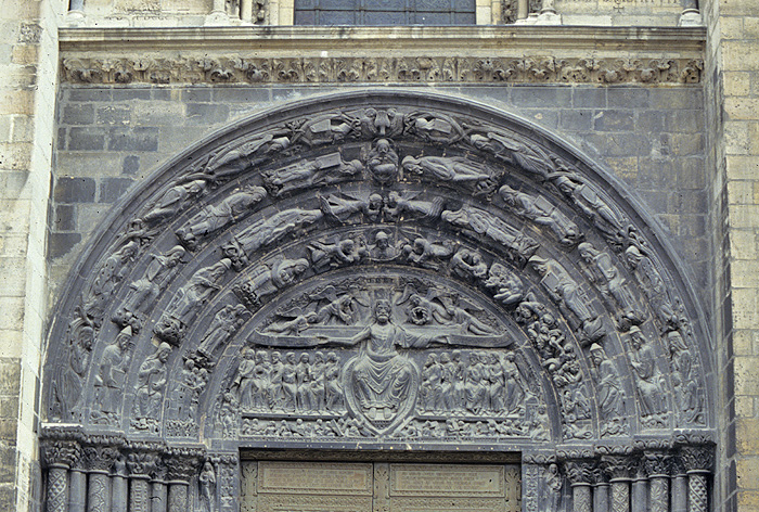 Exterior, facade, center door