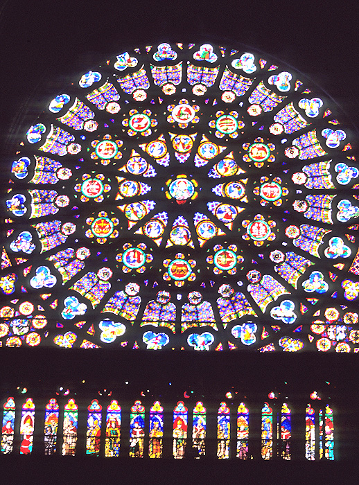 Interior, south transept, rose