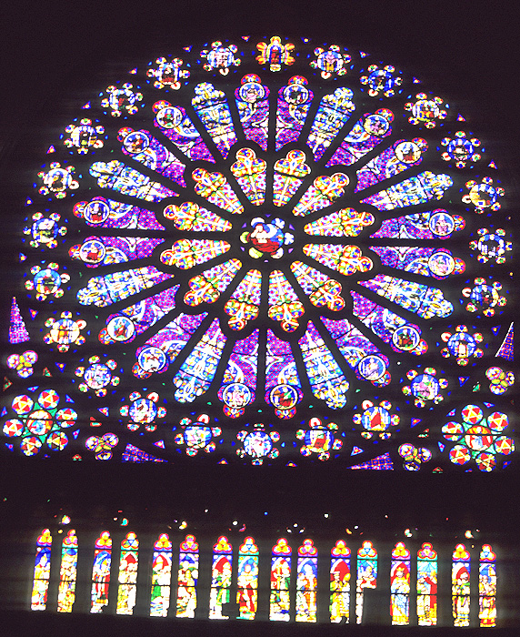 Interior, north transept, rose