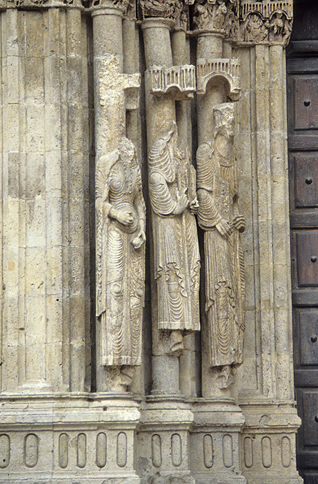 Exterior, south door, jamb figures