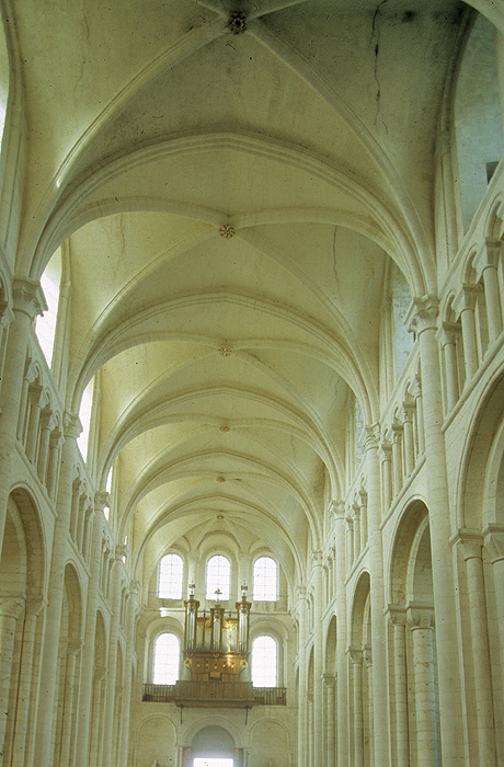 Interior, nave, from east