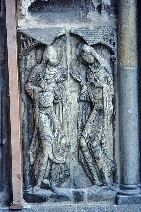 Exterior, south door, detail on right
