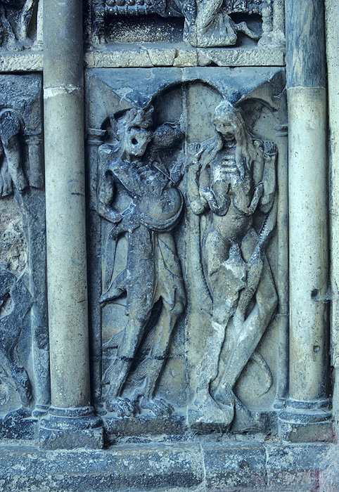 Exterior, south door, detail left