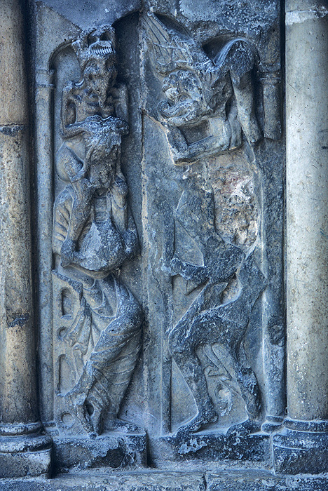 Exterior, south door, detail left