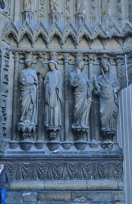 Exterior, four sculptures