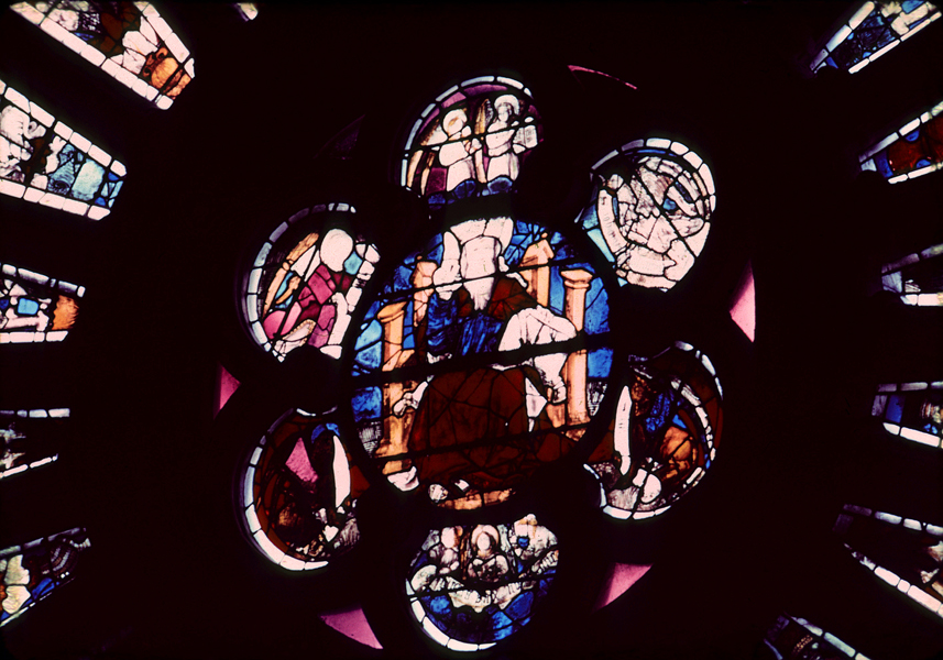 Transept, north, rose, detail