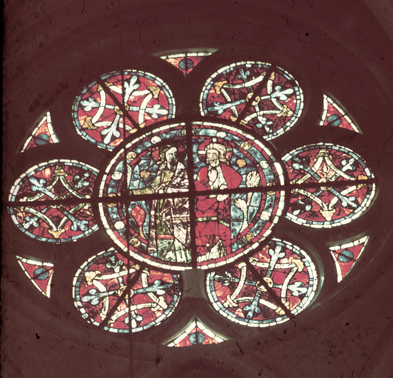 Nave clerestory, wall south, window 12, rose