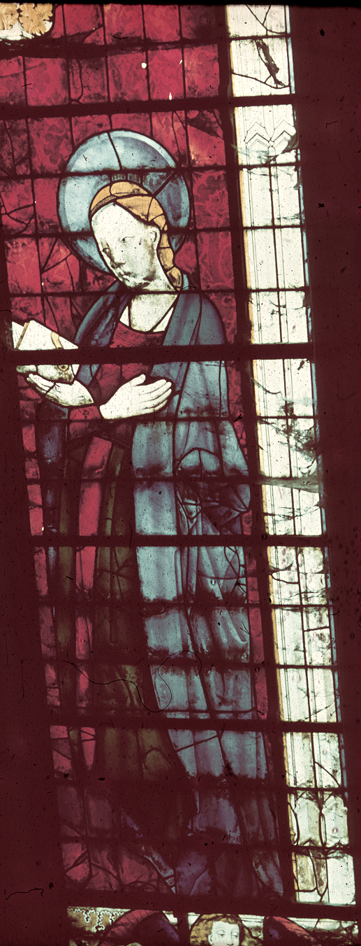 West façade, clerestory, rose, section D