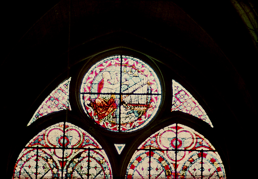 Nave, wall south, inner aisle, window 12z, rose (lower triforium)