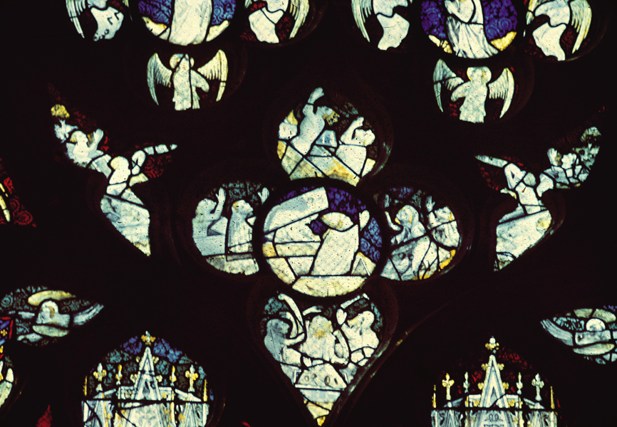 Nave, wall south, chapel, window 3, section 2 (tracery)
