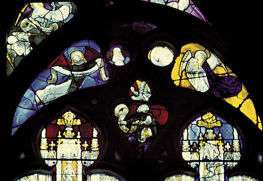 Nave, south wall, chapel, window YW, section 6