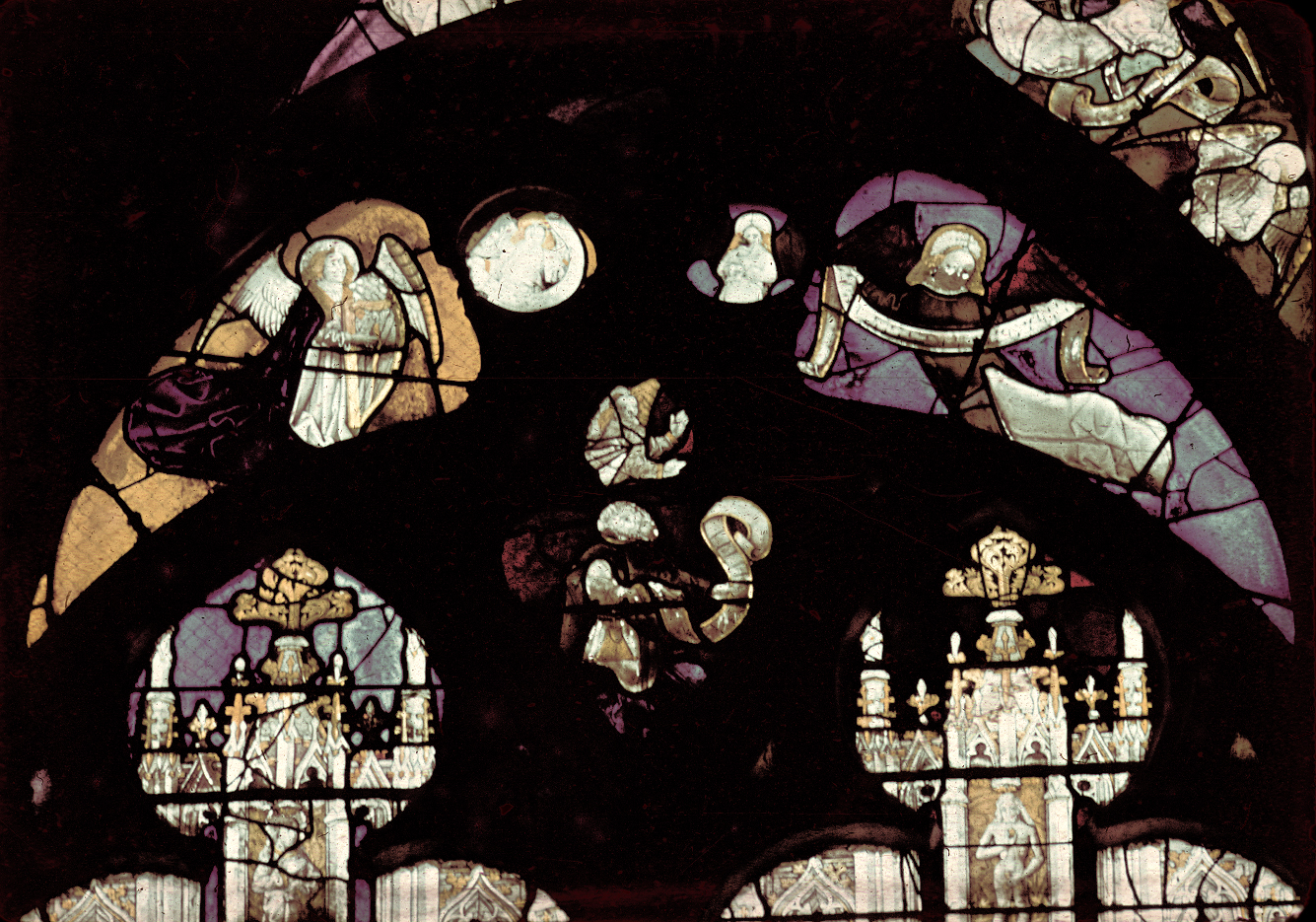 Nave, wall south, chapel, window YW, section 6