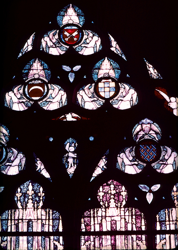 Nave, wall north, chapel, window 2A, section 6 (tracery)