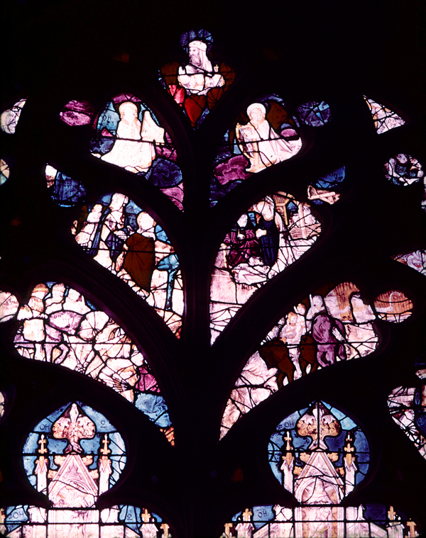 Nave, wall north, chapel, window 4A, section 4 (tracery)