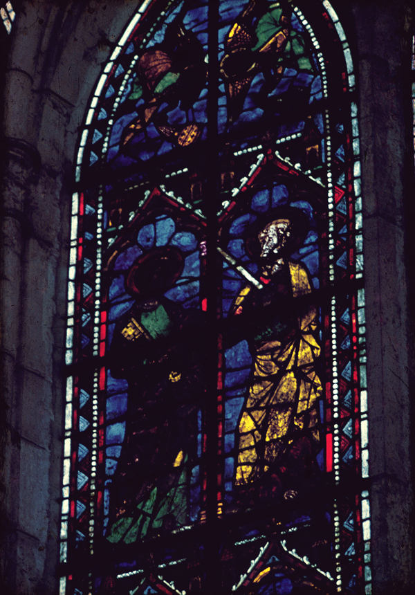 Nave, south, aisle bay window 1, lancet 3, upper register