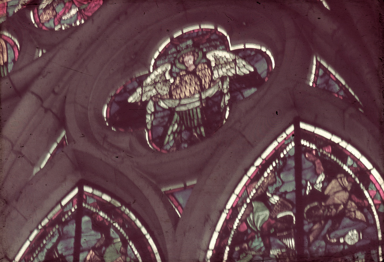 Nave, south, aisle bay window 1, quatrefoil above lancets 3 and 4