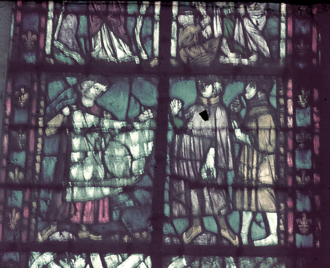 Nave, north, aisle bay window 1, lancet 3, lower register