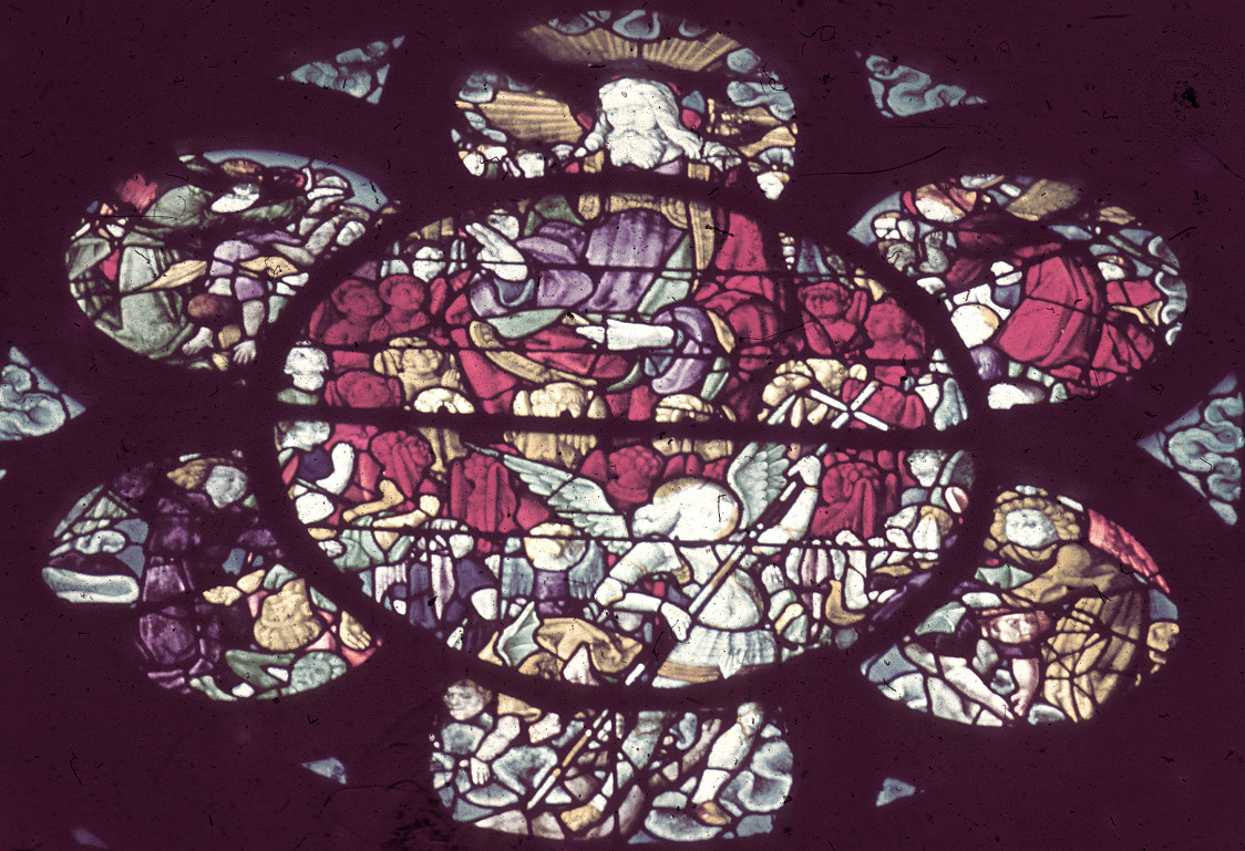 Nave, south, aisle bay window  9, oculus
