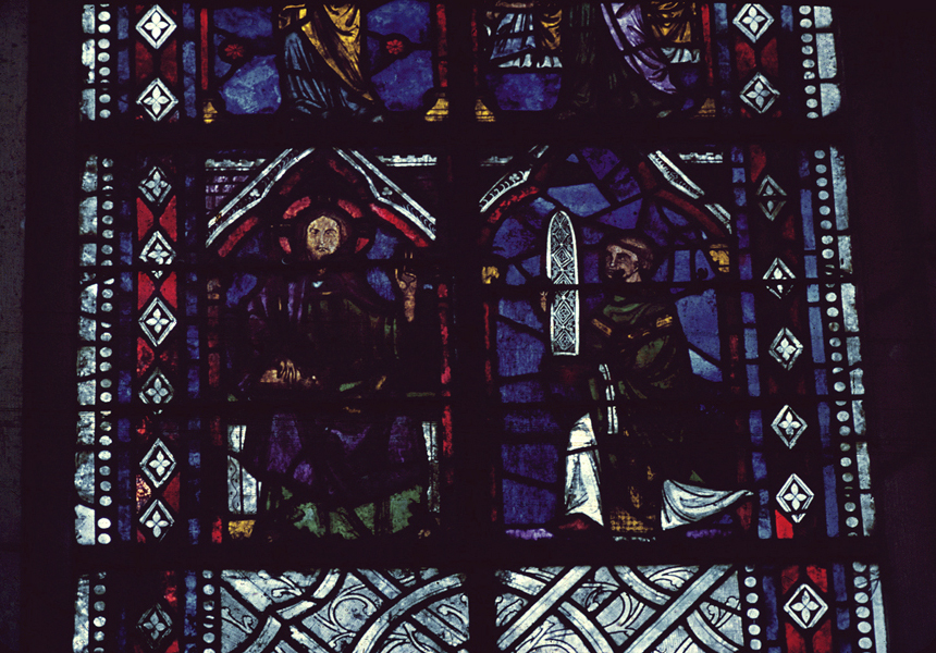 Nave, north,  aisle bay window 2, lancet 1, lower register