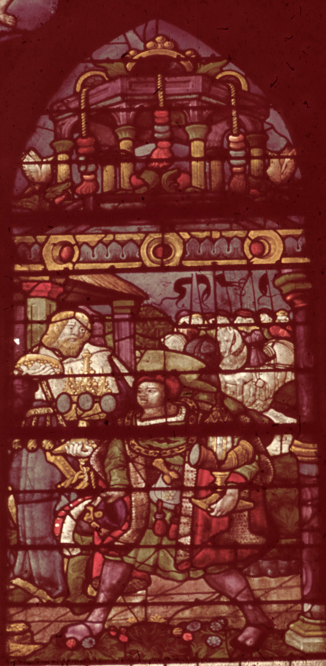 Nave, south, aisle bay window  3, lancet  4, 1st register