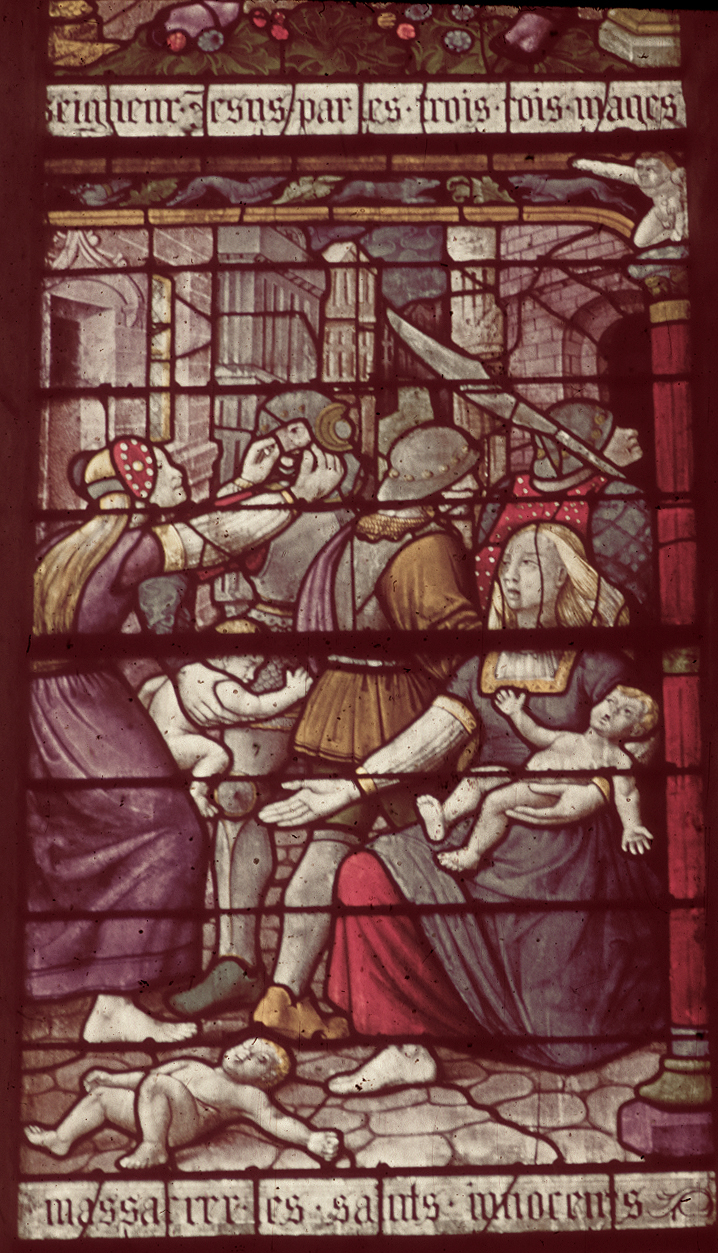 Nave, south, aisle bay window  3, lancet  4, 2nd register