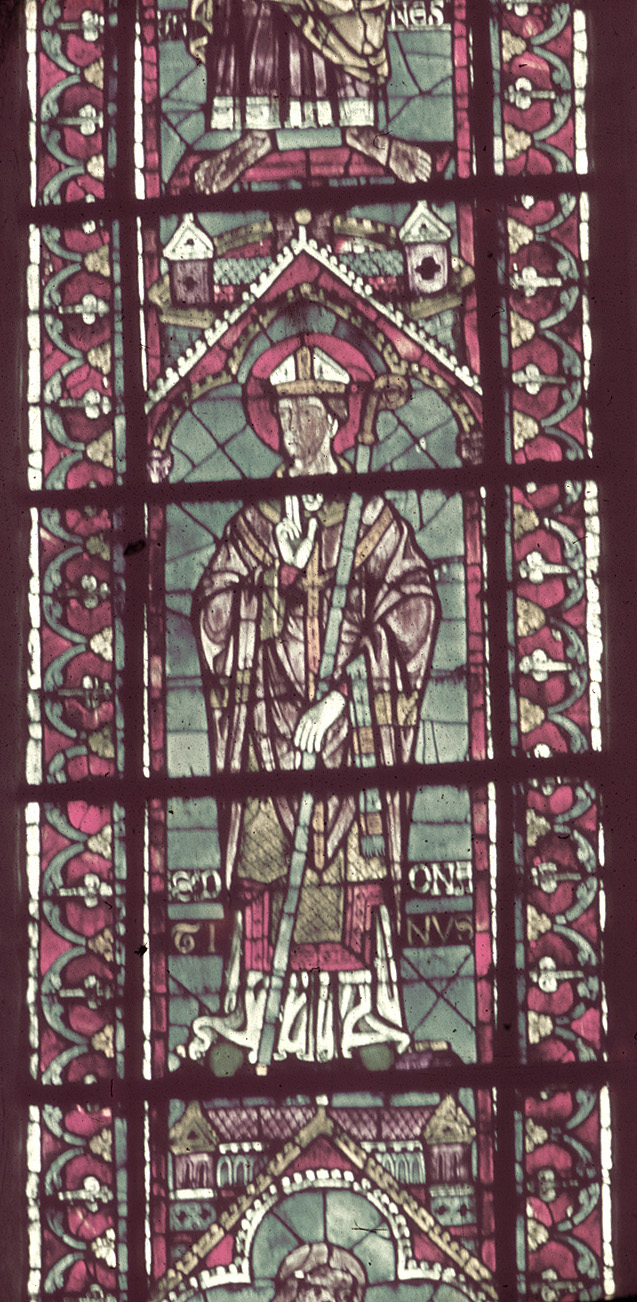 Apse, clerestory, northeast  window, lancet left