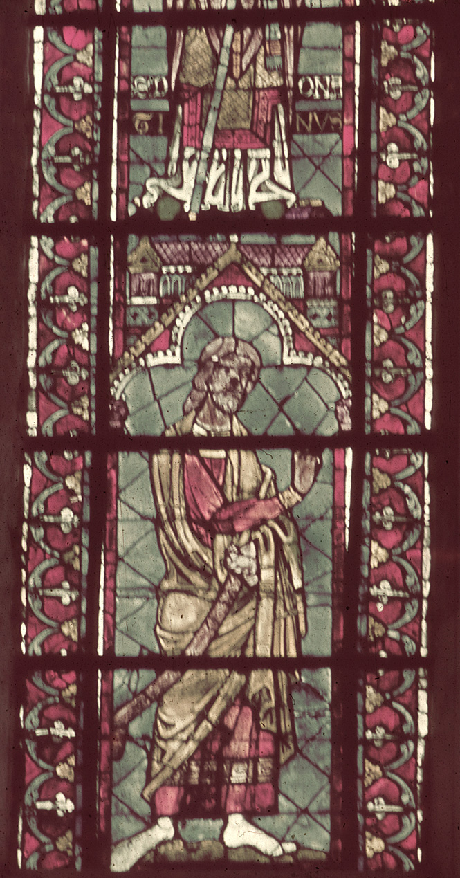Apse, clerestory, northeast  window, lancet left