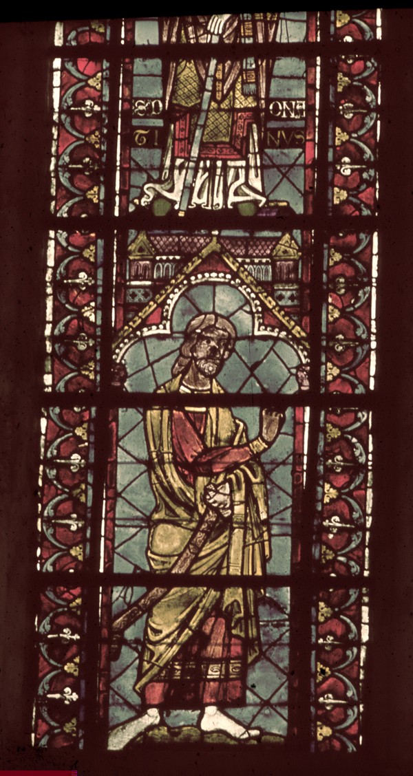 Apse, clerestory, northeast window, lancet left